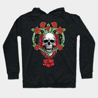 Skull with snakes and roses Hoodie